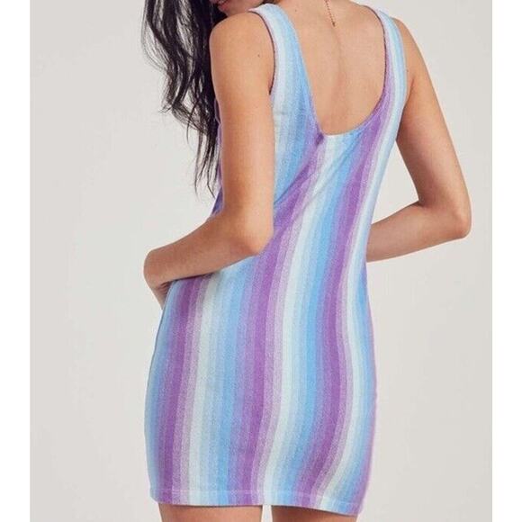 Urban Outfitters Ecote Lola Towel Mini Dress Stripe Size Medium Cotton Women’s - Picture 2 of 8
